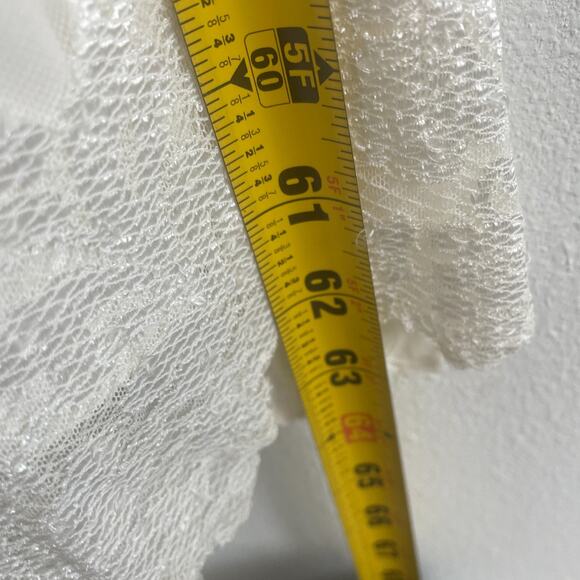 Lorre Bethke Wedding Dress Women M White High Neck Beaded Beach Side Slit - Picture 5 of 16